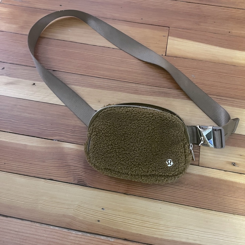 Brown fur lululemon belt bag